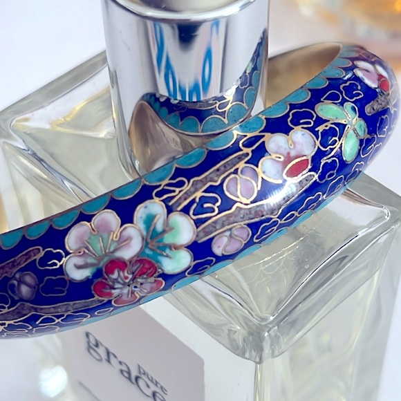 RARE CLOISONNÉ BIRD AND FLOWERS COLORFUL BRACELET - Picture 3 of 11